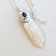 受注制作　夜光貝のミニフェザーネックレス　【the mini deep blue】