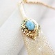 一点物　夜光貝のフェザーネックレス　高品質ラリマールースbrassTOP +