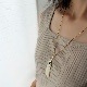 一点物　夜光貝のフェザーネックレス　高品質ラリマールースbrassTOP +