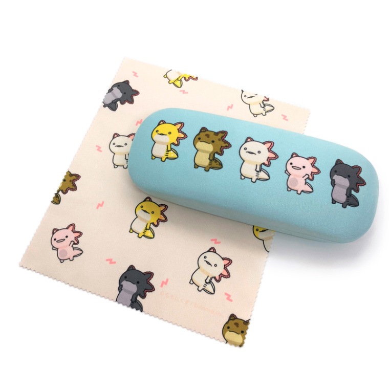 人生はウーパールーパー メガネケース クロス 人生はウーパールーパー エイノバキャラクターショップ