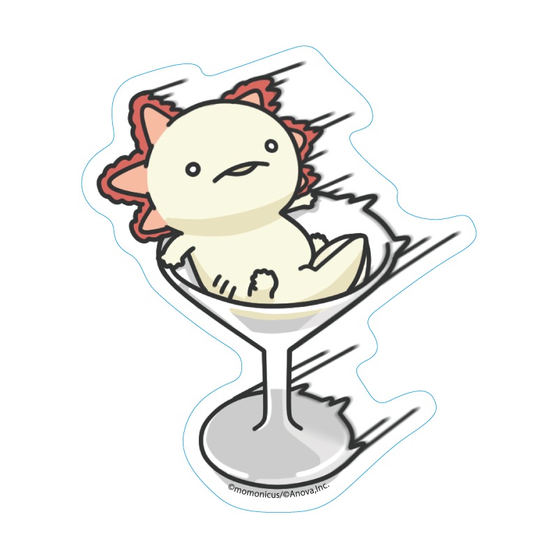 人生はウーパールーパー ステッカー カクテル 人生はウーパールーパー エイノバキャラクターショップ