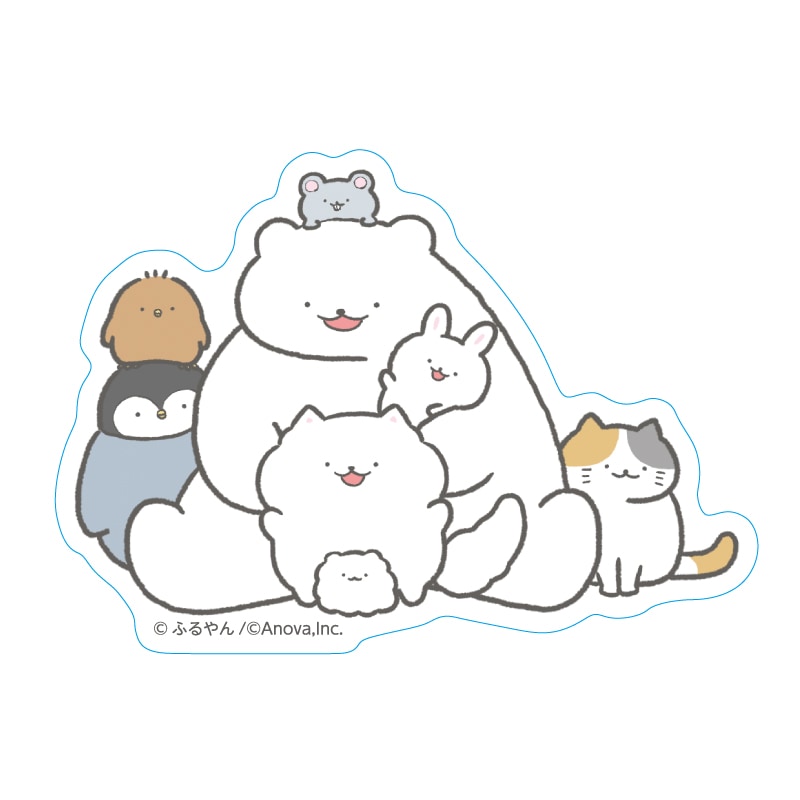 ほのぼの犬 ぽんちゃん ステッカー （みんな） | ほのぼの犬ぽんちゃん