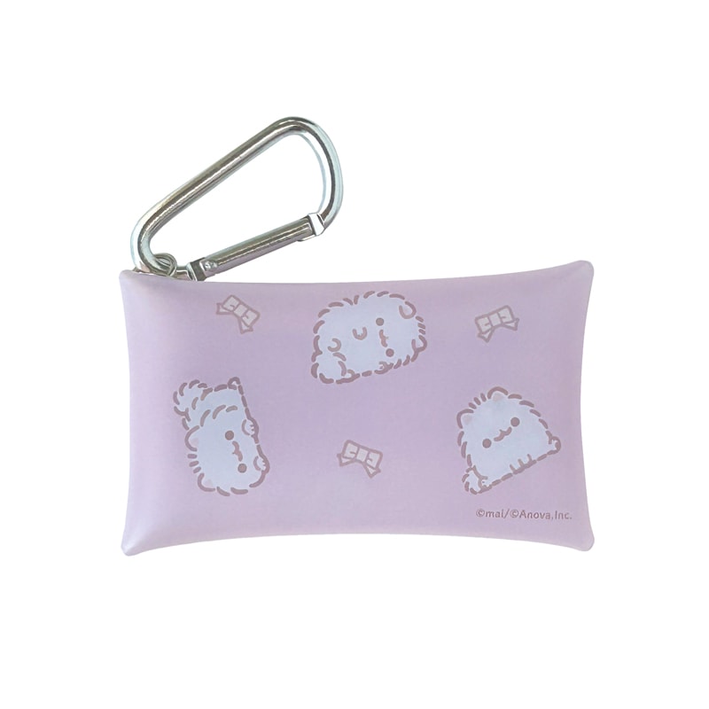 ポメラニアンもち カラビナ付きクリアマルチケース | ポメラニアンもち