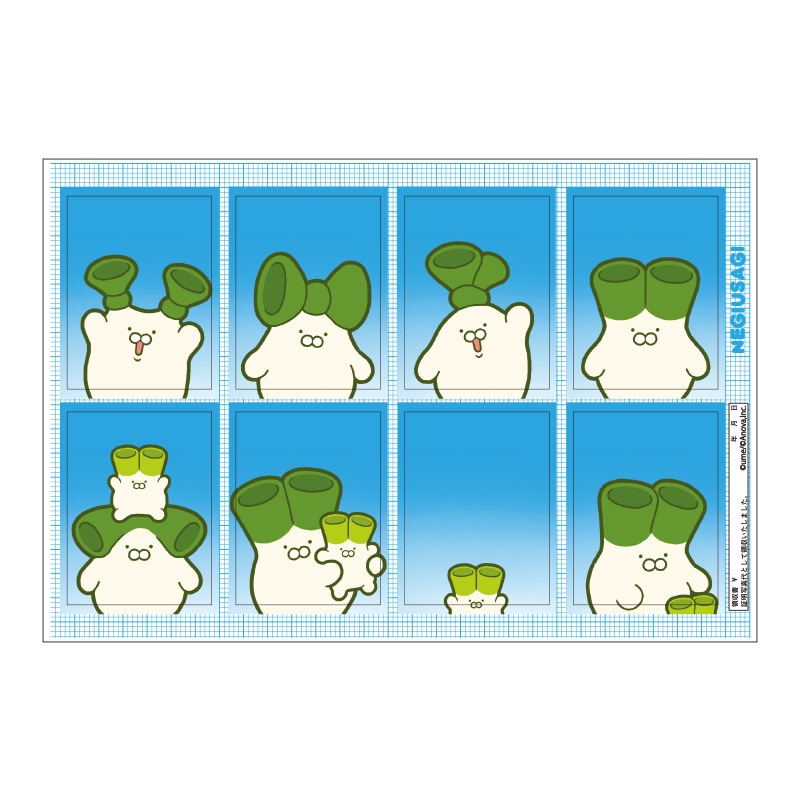 ネギうさぎ 証明写真風ステッカー | ネギうさぎ | エイノバ