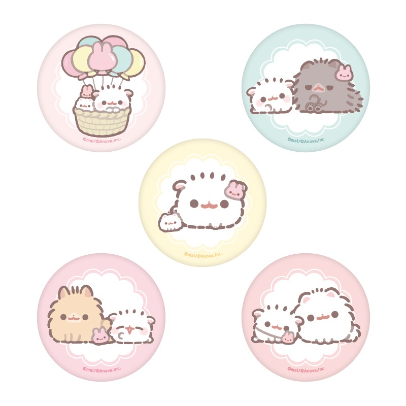 ポメラニアンもち（しらたま）ブラインド缶バッジ（全5種 
