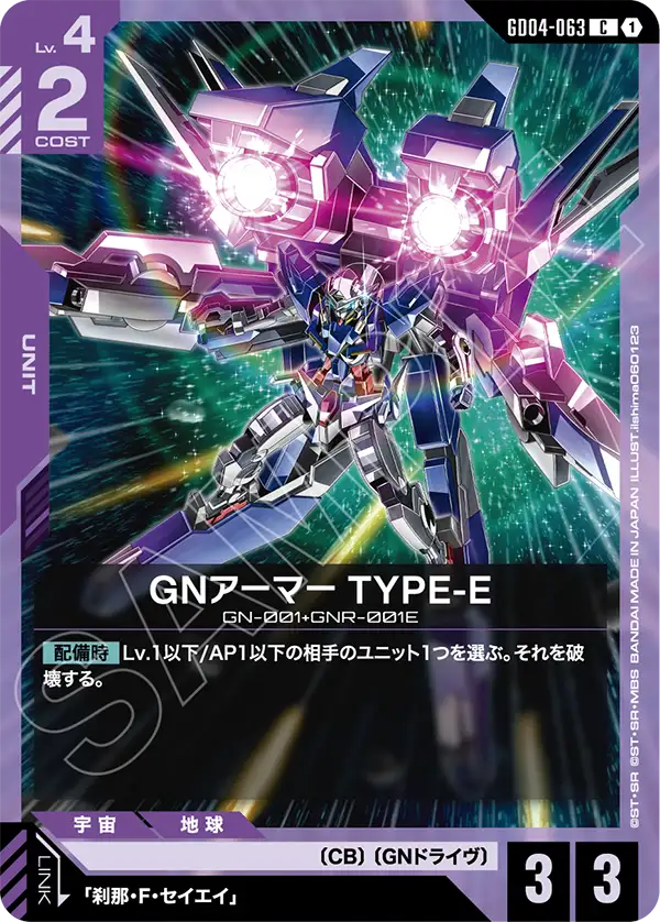 GNアーマー TYPE-E「C」(紫)[GD04-063] | すべての商品 | ガンダム