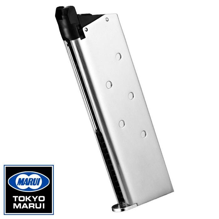 【東京マルイ】ガバメント対応｜ガスブローバック用スペアマガジン｜クロームステンレス｜装弾数26発｜No.35｜4952839149350