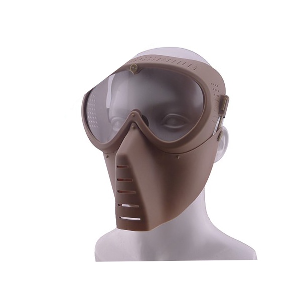 WOSPORT フルフェイス ゴーグル レンズタイプ 丸TAN