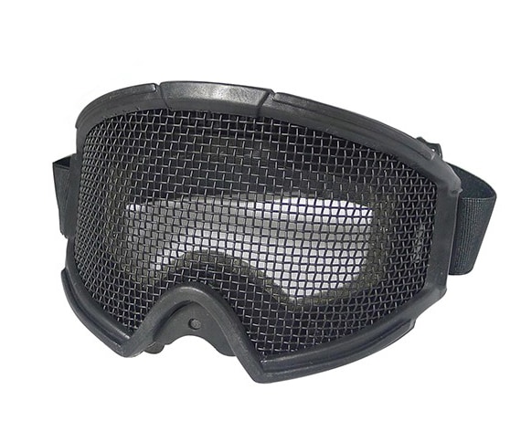 WOSPORT ワイド ゴーグル スチールメッシュ BK
