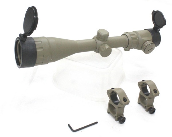 3-9x40 AOEG イルミネートスコープTAN マウントリング付
