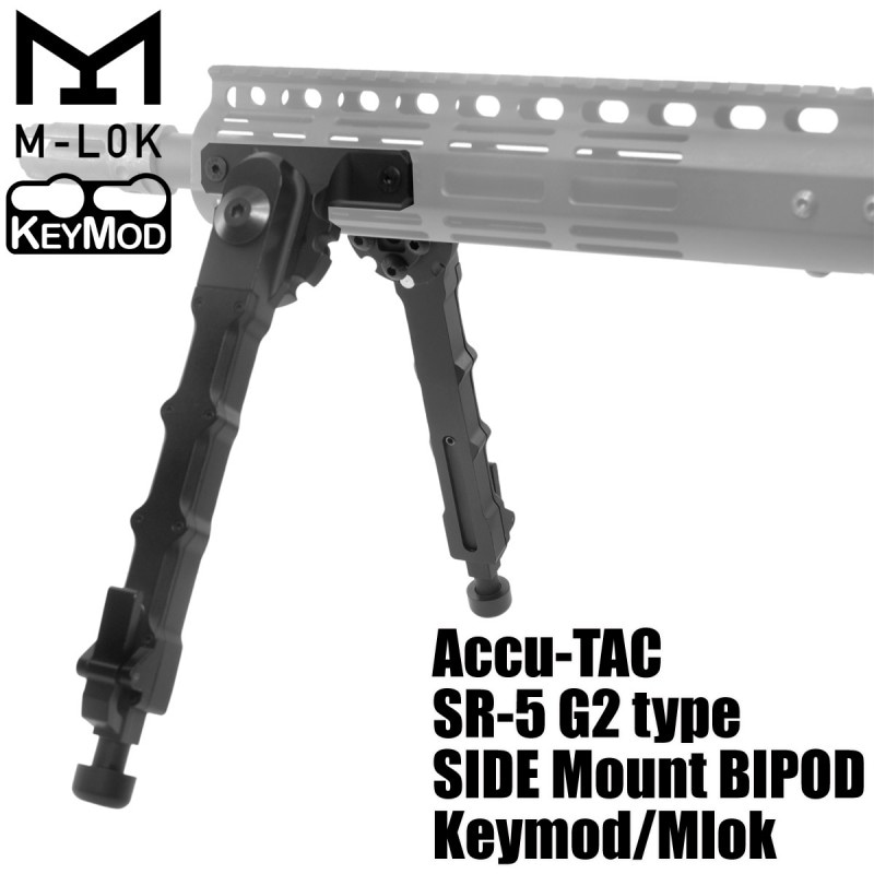 【メーカー別セール・UFC】Accu-Tac SR-5タイプ サイドマウントバイポッド BK Keymod/MLOK