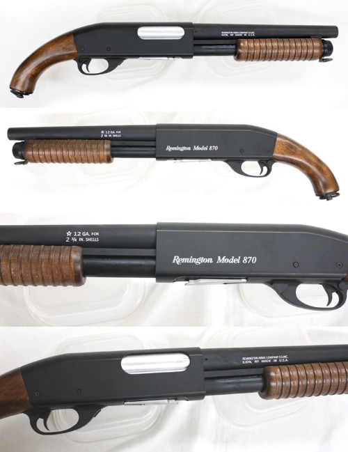 S&T M870 ソードオフ フェイクウッド エアーショットガン【180日間安心