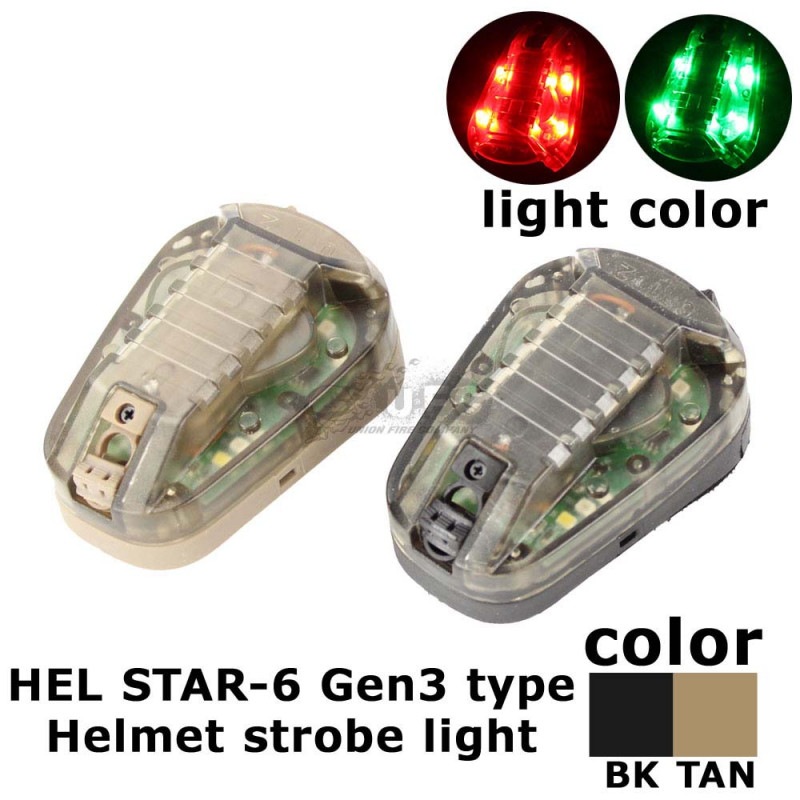 HEL STAR-6 Gen3タイプ ヘルメットストロボライトBK/Red | すべての