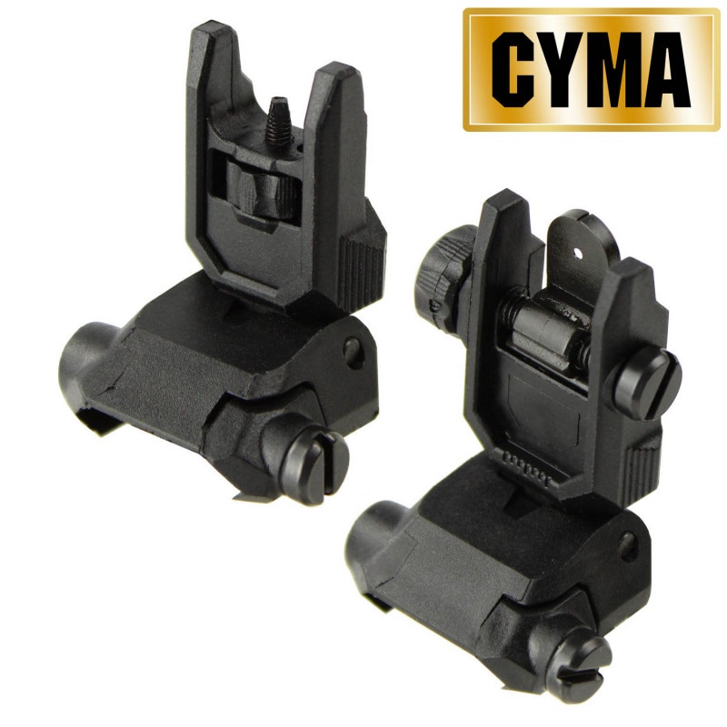 【ゲリラセール】CYMA　フリップアップ　フロント/リア サイトセット　BK