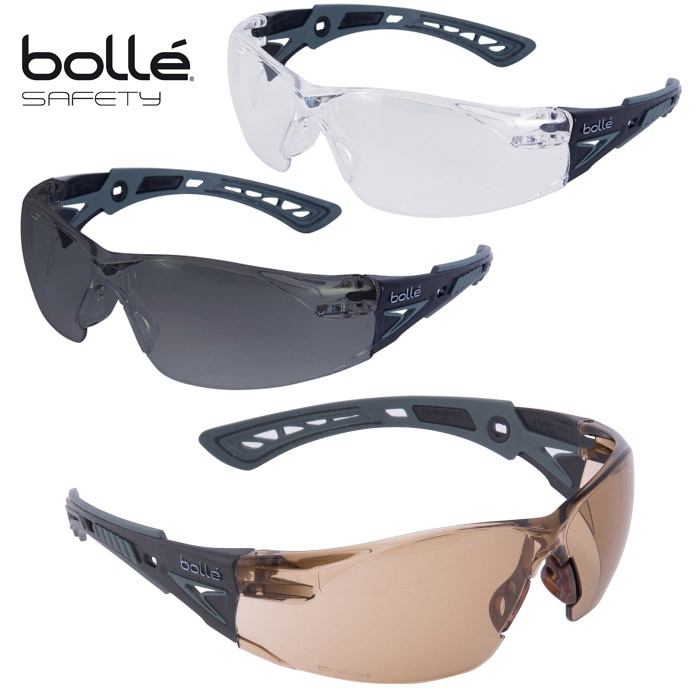 BolleSafety RUSH PLUSブラック&グレイ スモークレンズ (1662302ABG)