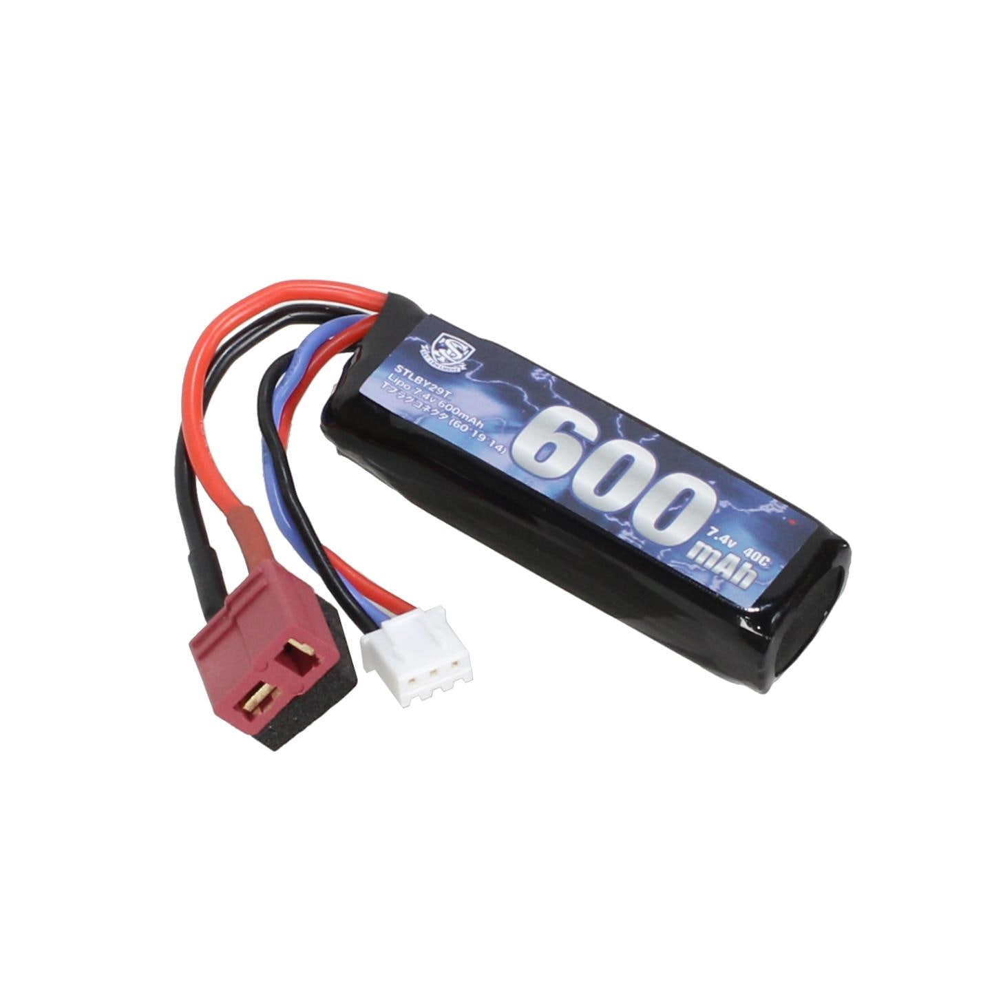 【決算セール】S&T 7.4v Lipo 600mAh 40C コンパクトバッテリー T型コネクター(60*19*14)