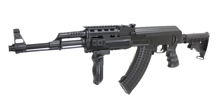 【BB弾+バッテリー+充電器サービス！】CYMA AK47 タクティカル M4ストック スポーツライン電動ガン【180日間安心保証つき】