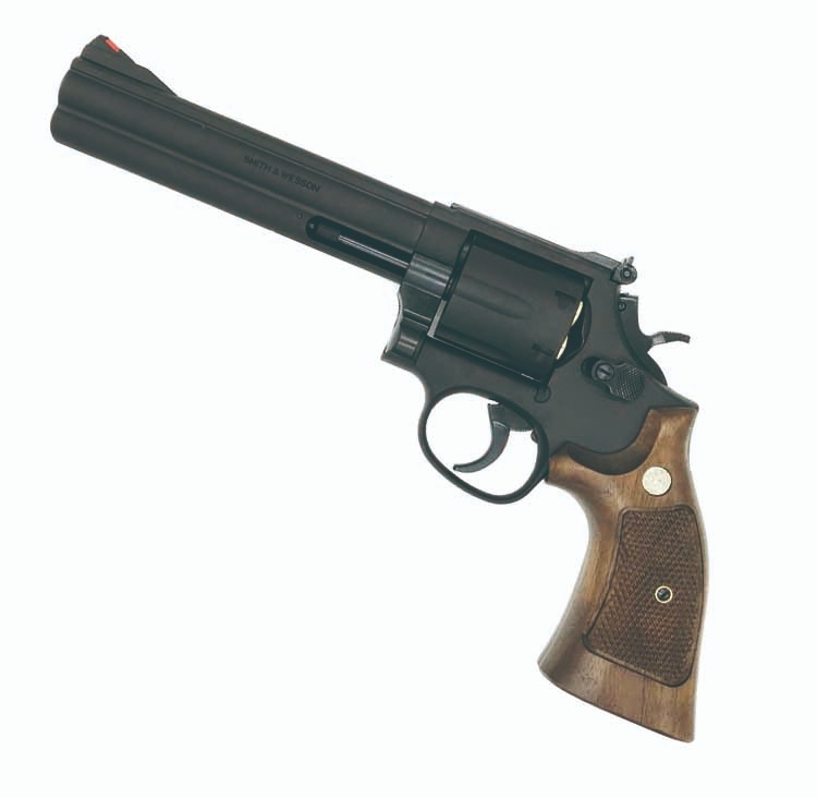 マルシン M586 6インチ モデルガン 木製グリップ HW ブラック 完成品