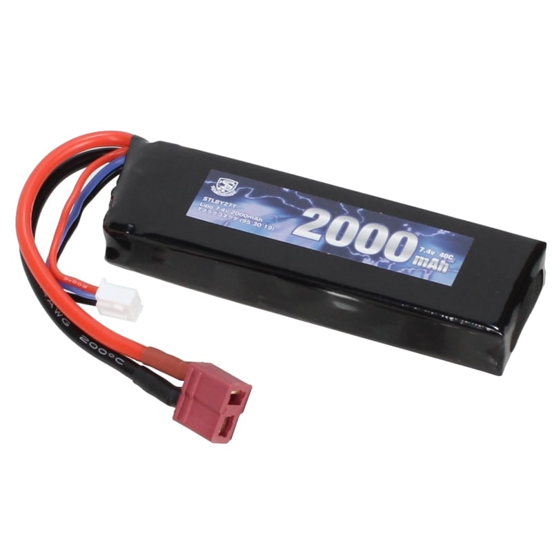S&T 7.4v Lipo 2000mAh 40C ミニバッテリー T型コネクター(94*30*15)
