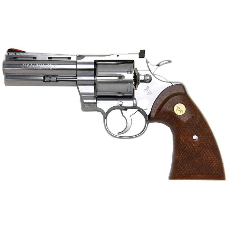 COLT PYTHON R-model 4インチ　ガスガン　ニッケルフィニッシュ タナカ COLT PYTHON .357magnum 4インチ R-model ガスガン ステンレス