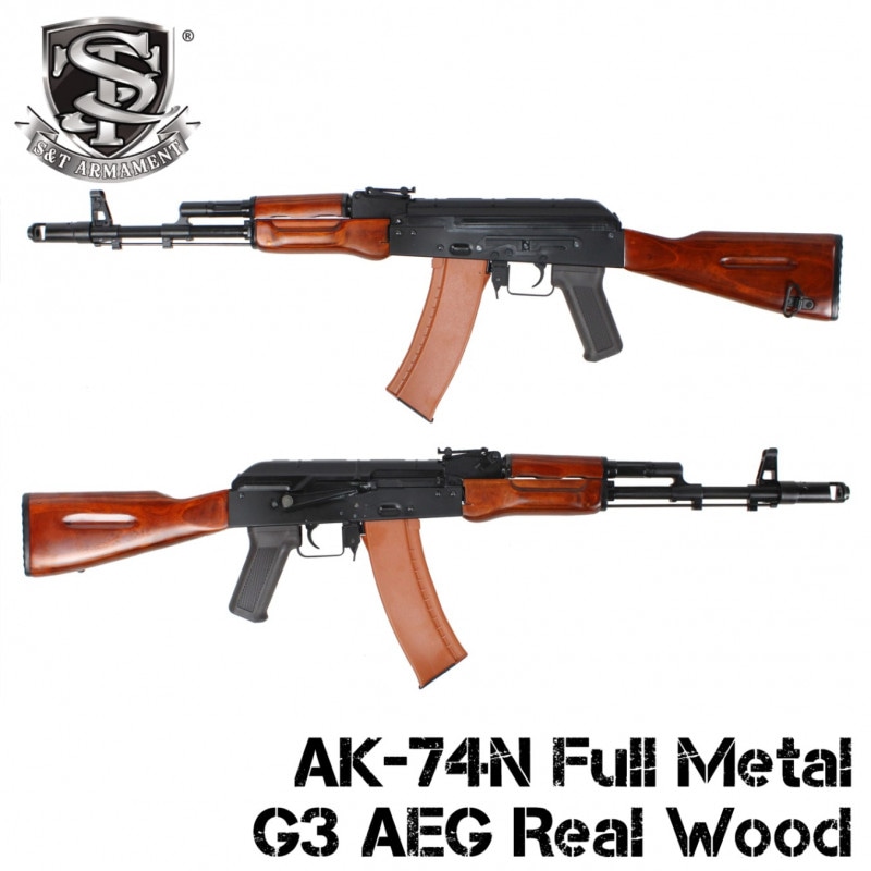 【バッテリー充電器＆バイオ弾サービス！】S&T AK-74N フルメタル G3電動ガン リアルウッド