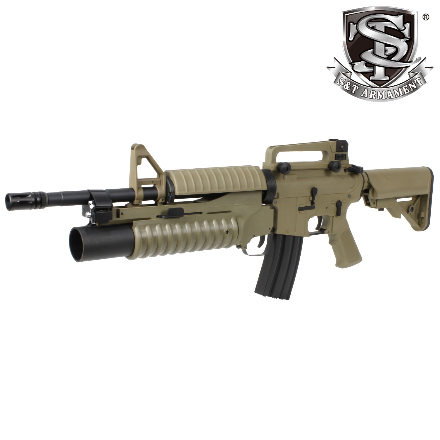 S&T M4A1 スポーツライン電動ガン with M203 グレネードランチャーS DE【180日間安心保証つき】