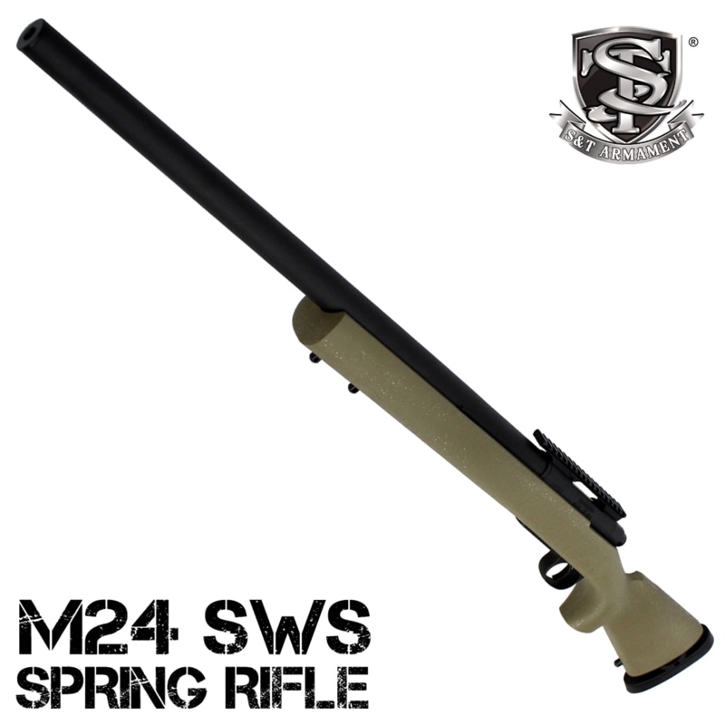 【1本限定】S&T M24 SWS スポーツライン エアーコッキング ライフル TAN【ダブルガンケースサービス】【180日間安心保証つき】