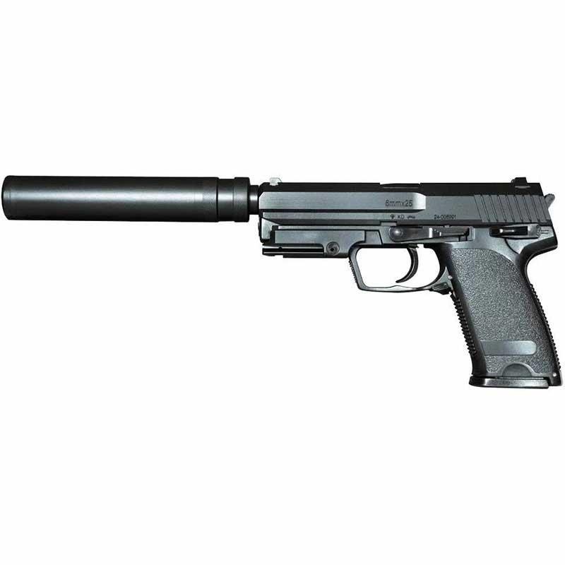 クラウン 低年齢 USPサイレンサー付 スライドストップ エアーコッキング 10歳以上用