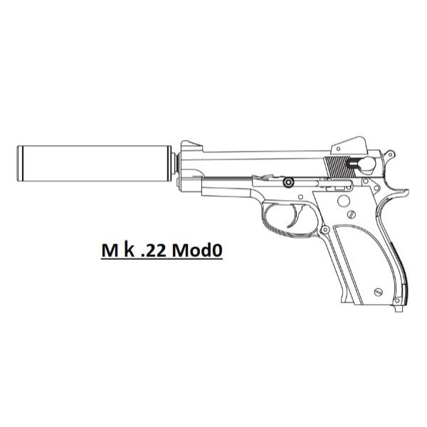マルシン Mk.22 Mod0 モデルガン 完成品 エクセレントHW ブラックプラグリップ