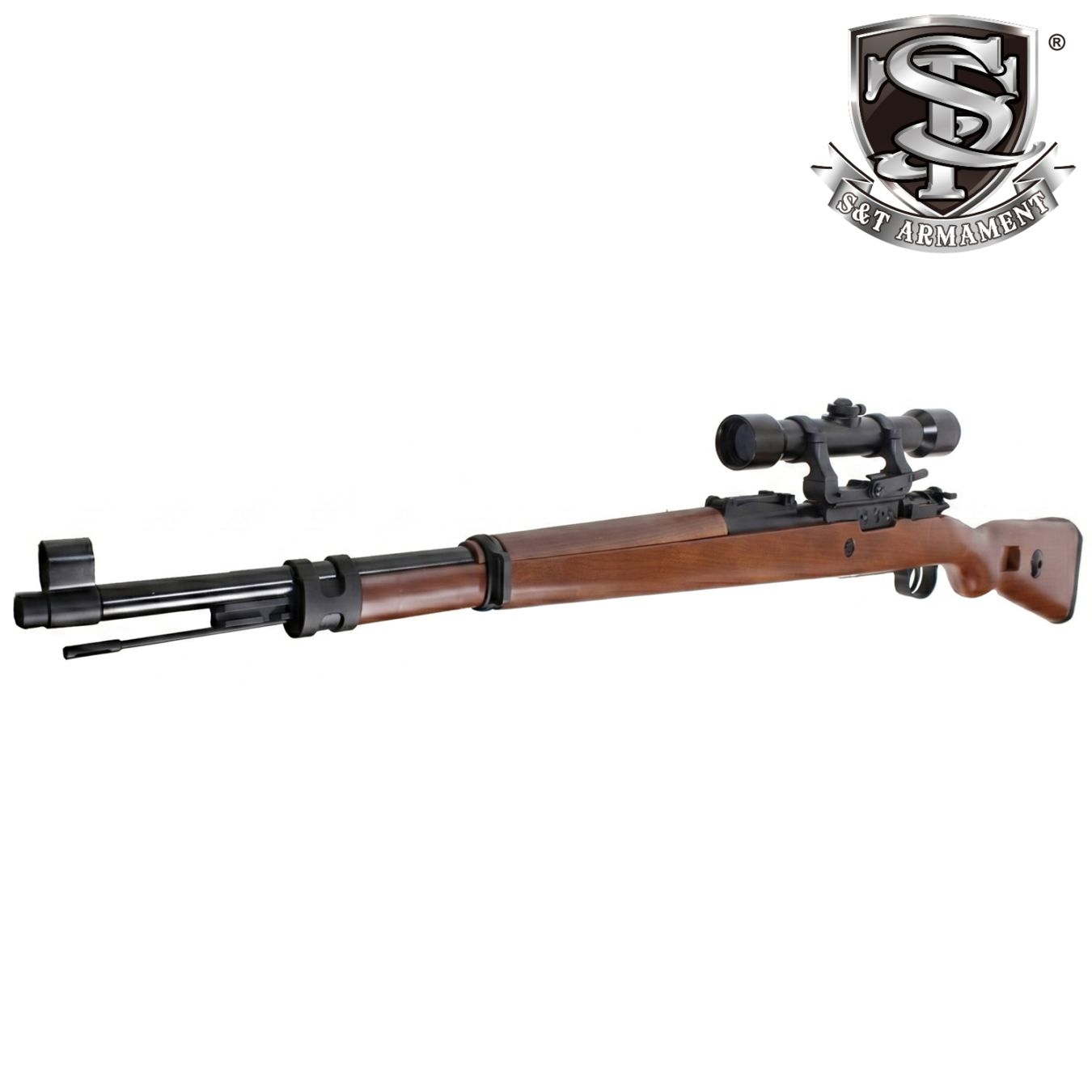 【限定特価】S&T Kar98k エアーコッキングライフル フェイクウッド【スコープセット】【180日間安心保証つき】