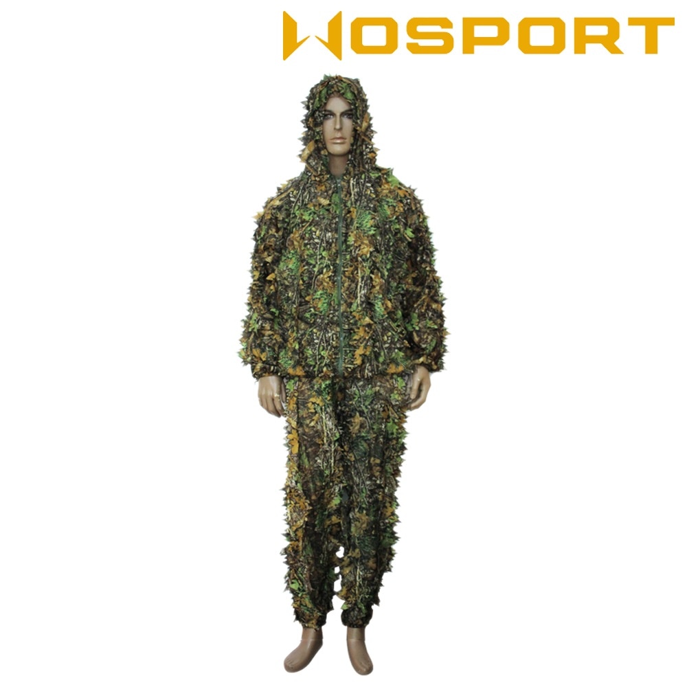 【在庫処分】WOSPORT 3Dパターン メッシュ ギリースーツ 上下セット RT(Real Tree)