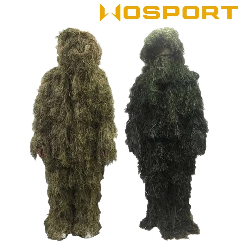 【在庫処分】WOSPORT シャギータイプ メッシュ ギリースーツ 上下セット WL(Woodland)