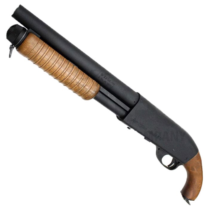 【決算セール!!8/14まで】S&T M870 ソードオフ BK リアルウッド エアーショットガン(SUPER MAGNUM刻印)