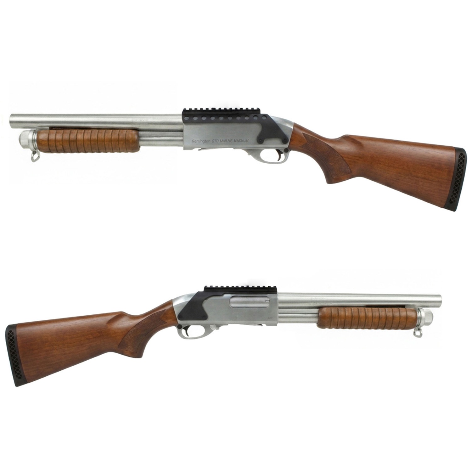 S&T M870 ショート SV/BK エアーショットガン リアルウッド固定ストック レシーバーセット