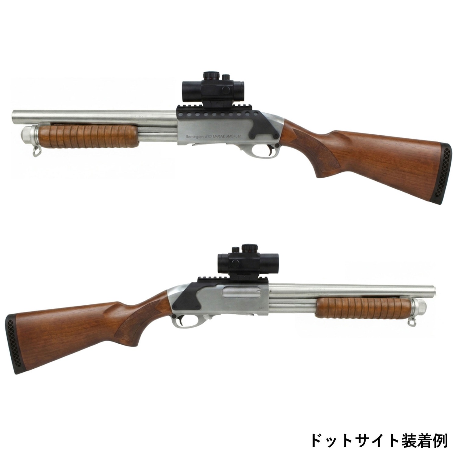 S&T M870 ショート SV/BK エアーショットガン リアルウッド固定ストック レシーバーセット
