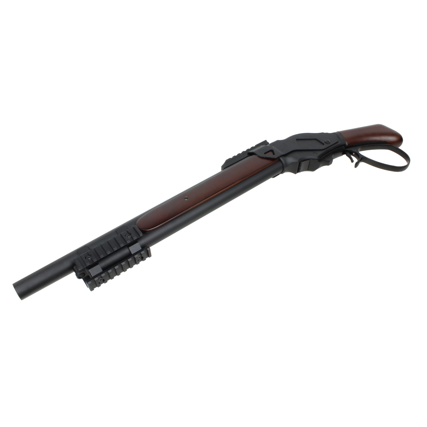 【5月入荷予約】S&T ウィンチェスター Ｍ1887 ソードオフ ガスショットガン リアルウッド BK ワイドレバー レールカスタムセット（排莢式）