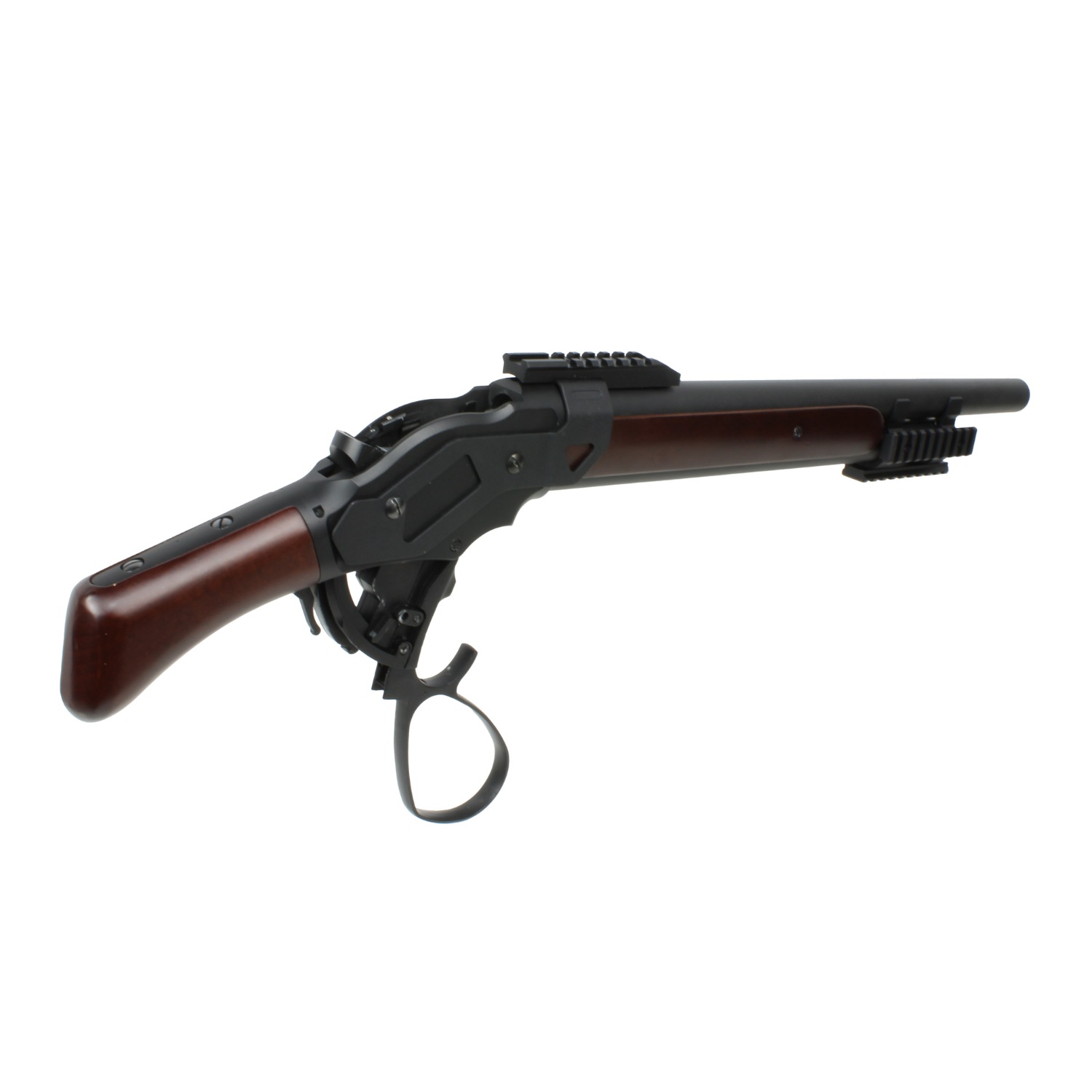 【5月入荷予約】S&T ウィンチェスター Ｍ1887 ソードオフ ガスショットガン リアルウッド BK ワイドレバー レールカスタムセット（排莢式）