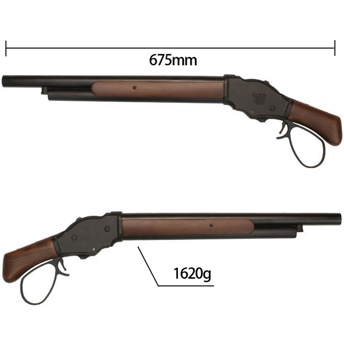 【5月入荷予約】S&T ウィンチェスター Ｍ1887 ソードオフ ガスショットガン リアルウッド BK ワイドレバー レールカスタムセット（排莢式）