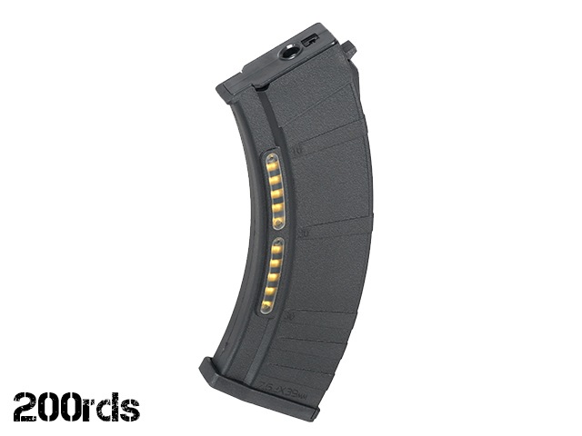 【メーカー別セール・CYMA】CAA 7.62タイプ AK用 ナイロン製 200連マガジン(C310)