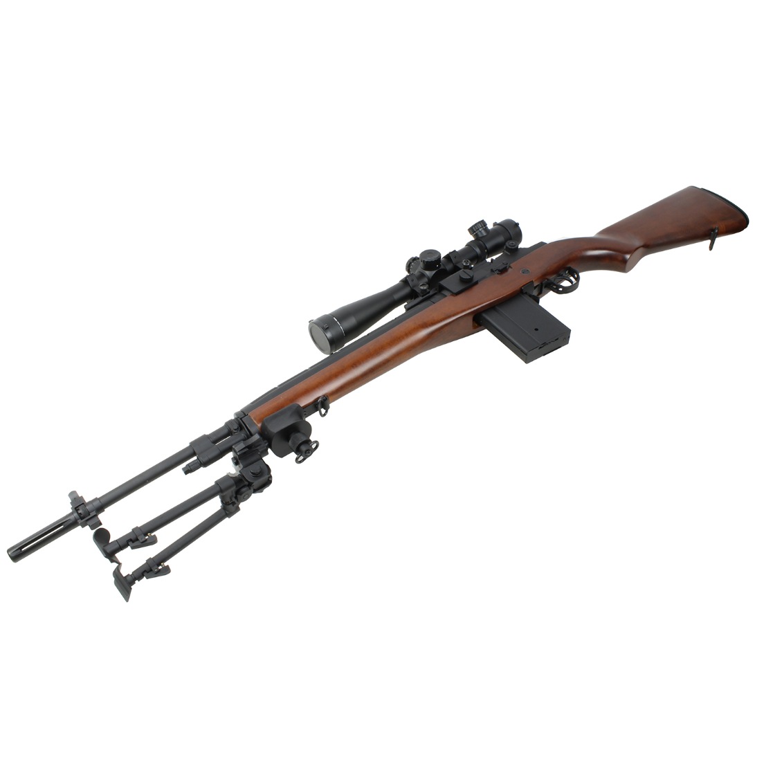 AGM M14 電動ガン リアルウッド【バイポット・スコープセット】