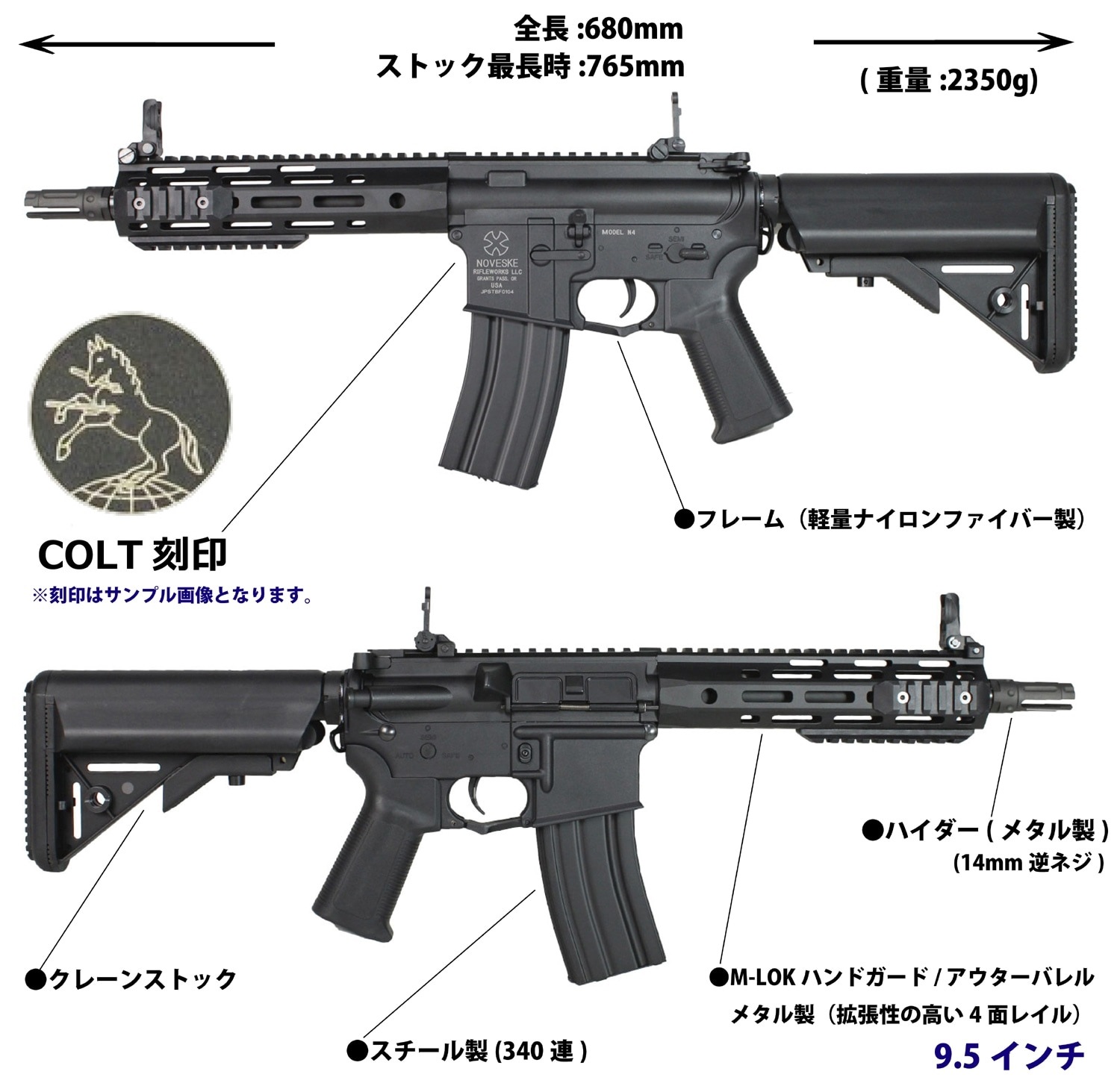 S&T M4 URX4 M-LOK 9.5” チャレンジャーライン G3電動ガン BK（COLT