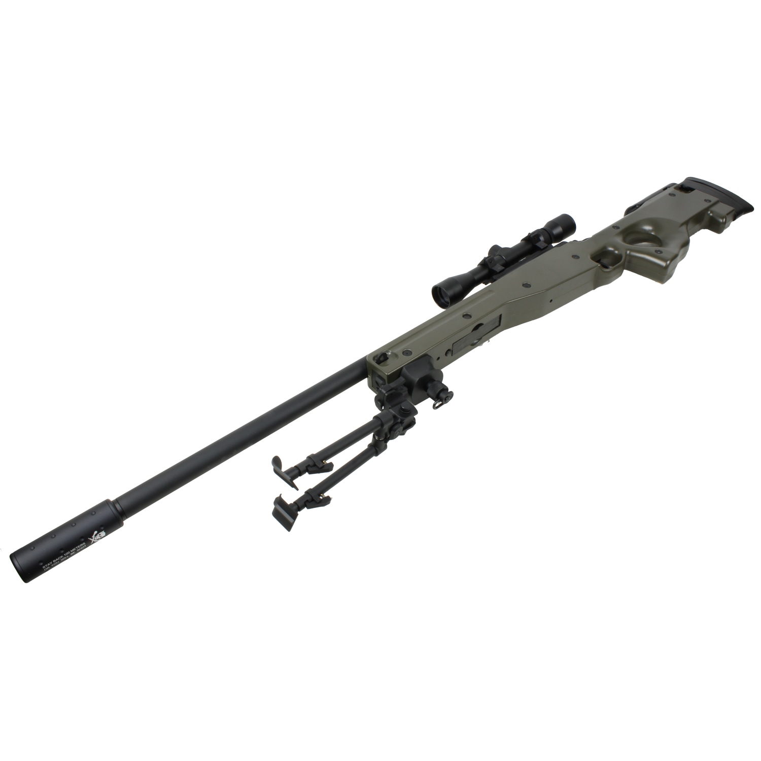 AGM L96 エアコッキングライフル OD【スコープ＆サイレンサーセット