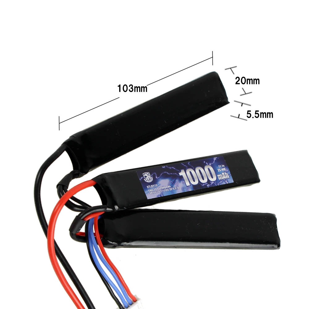 【5月22日入荷】S&T Lipo 11.1v1000mAh3セパバッテリー(103*20*5.5*3)
