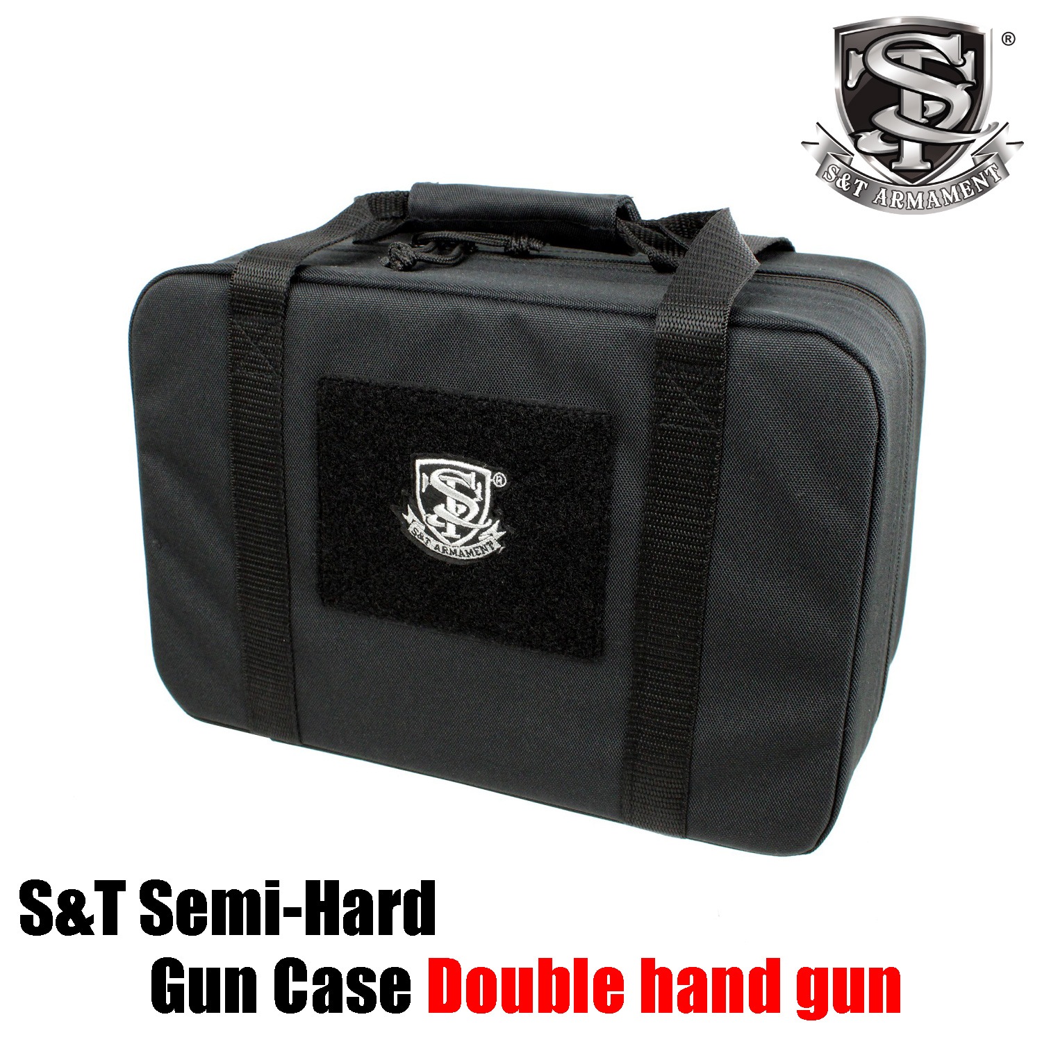 S&T セミハード ダブルハンドガンケース Black