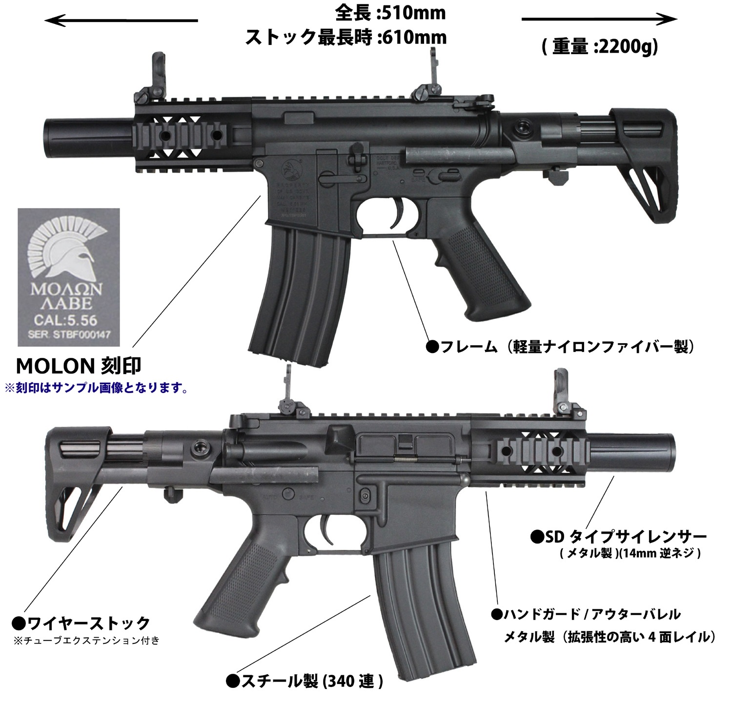 S&T M4 FF3.5 SD PDW チャレンジャーライン G3電動ガン BK（MALON　刻印）