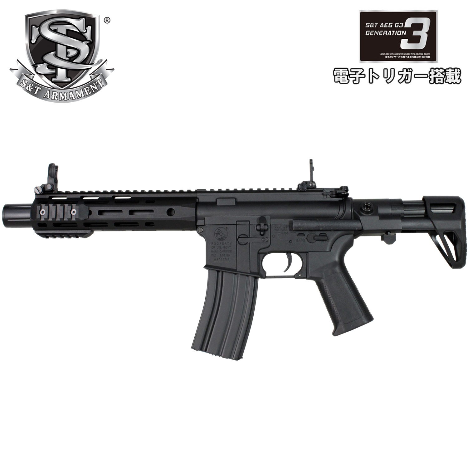 S&T M4 URX4 M-LOK SD PDW-M チャレンジャーライン G3電動ガンBK(COLT
