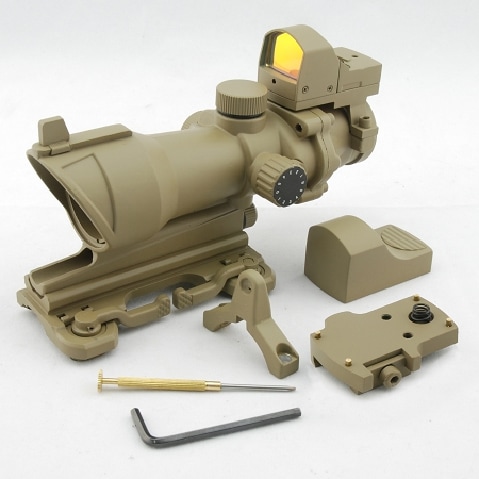 UFC　ACOG TA-01タイプ スコープ TAN 4×32 ≪QDマウント + ミニドット付≫