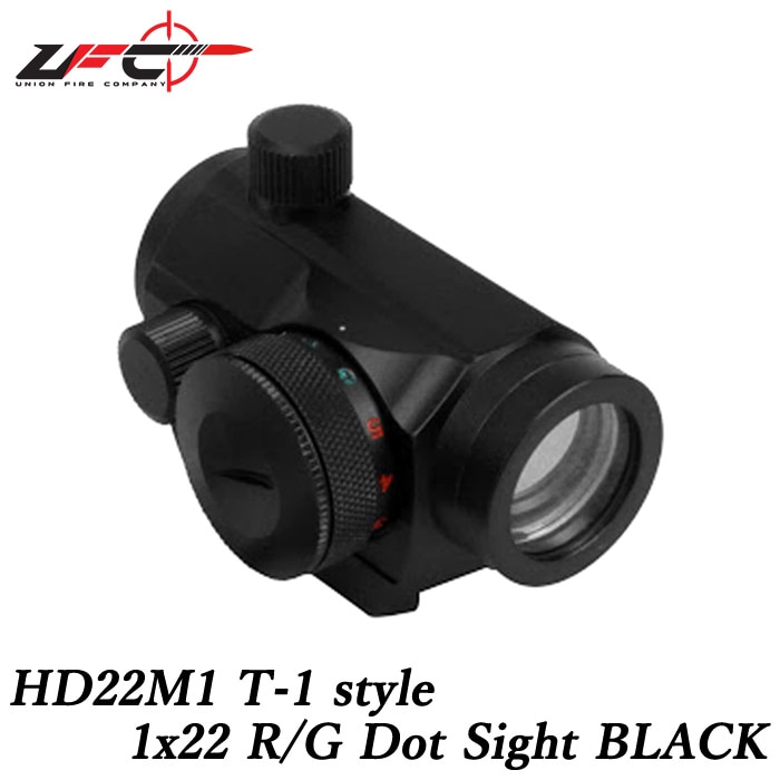 【厳選特価】HD22M1 T-1タイプ 1×22mm ドットサイト BK