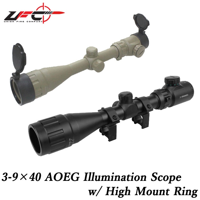 3-9x40 AOEG イルミネートスコープ ≪マウントリング付≫