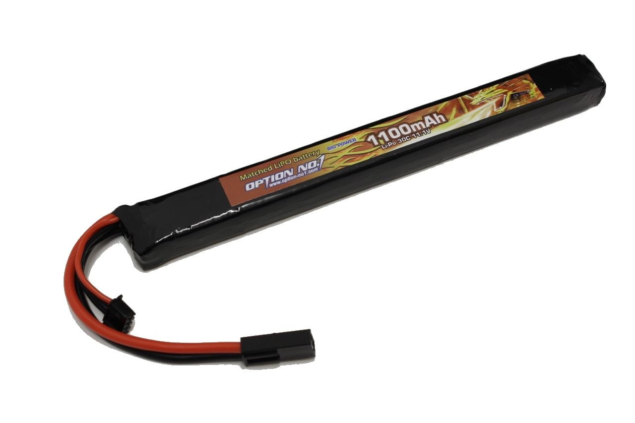 OPTION No.1　BIG POWER 11.1V 1100mAh リポバッテリー AK対応ロングタイプ【GB0025M】